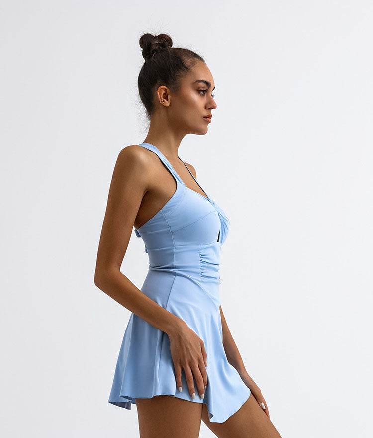 Cross Back Tennis Dress with Built Short - Artadvier