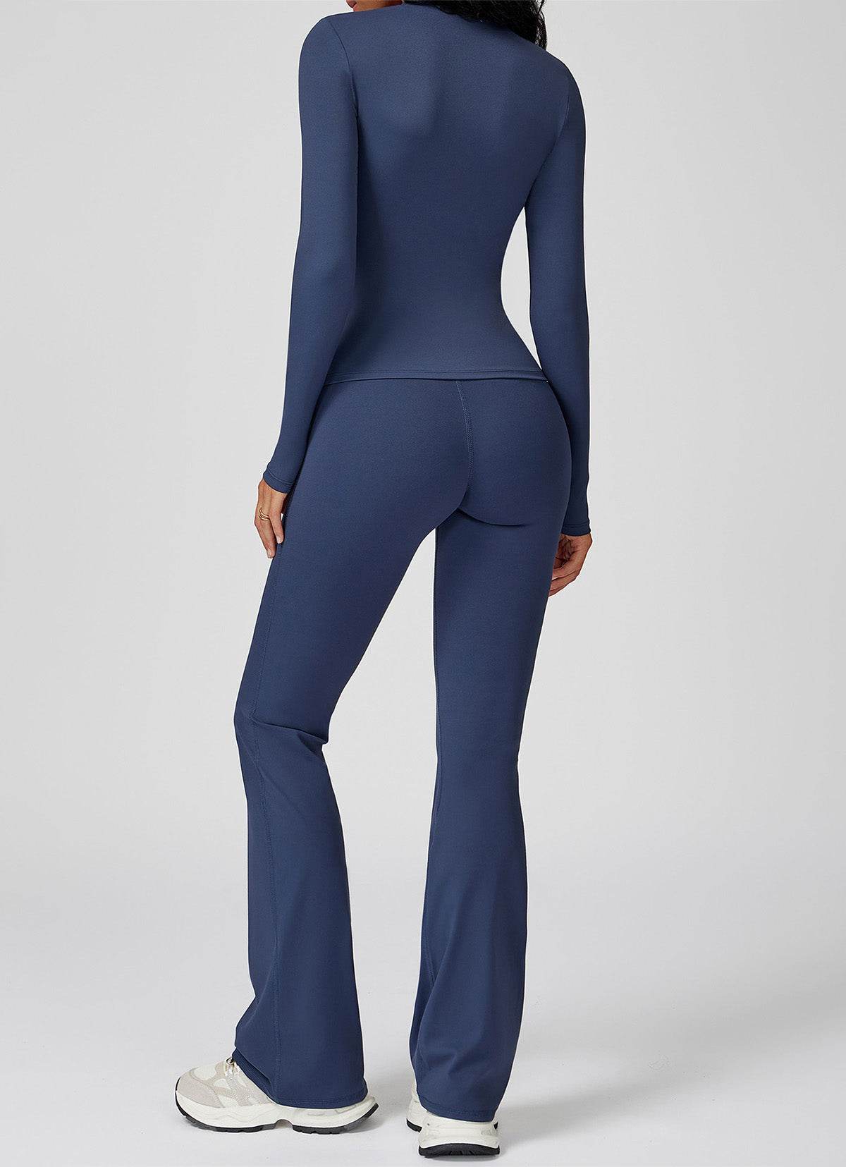 Sports Wear with Long Sleeve T-Shirt and Flared Leg Pants - Artadvier