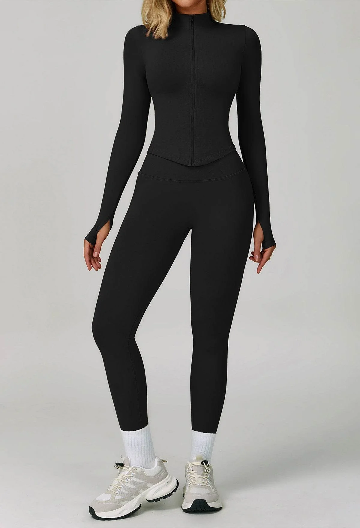 Activewear Set with Full Zip Jacket and Legging - Artadvier