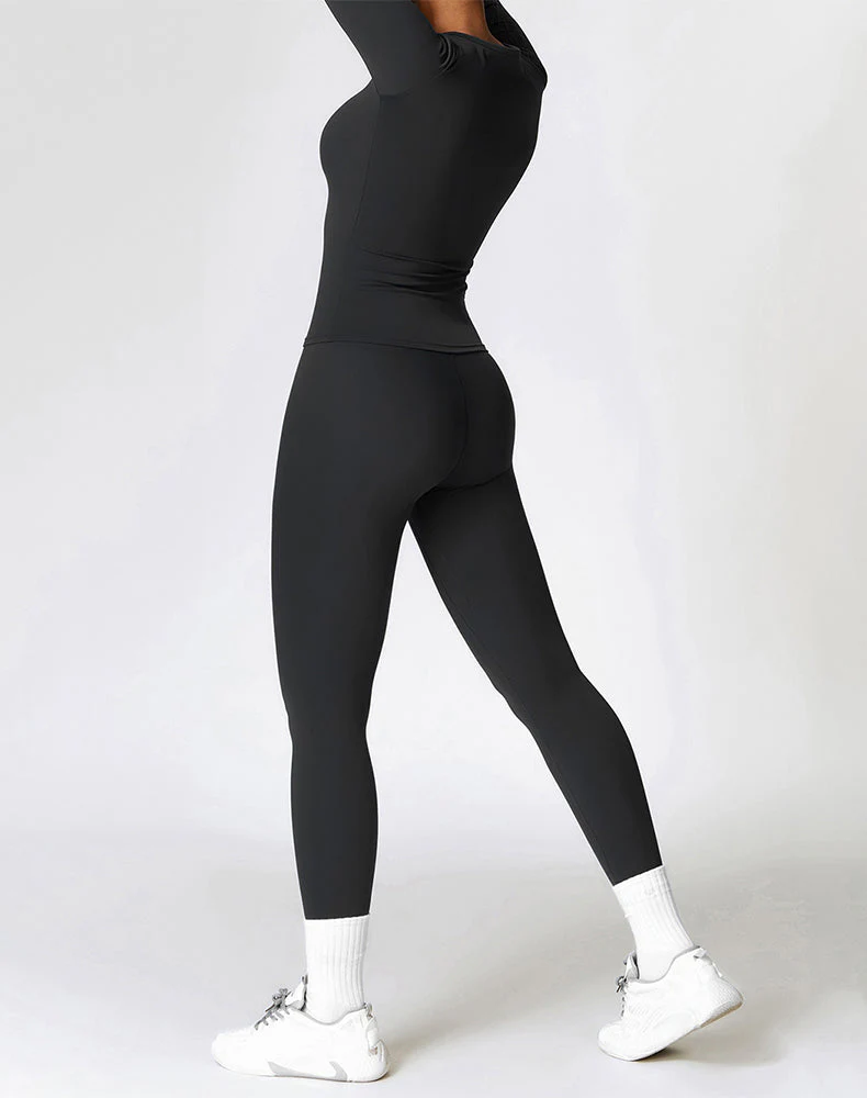 Athletic Wear with Long Sleeve Slim Fit T-Shirt and Legging - Artadvier