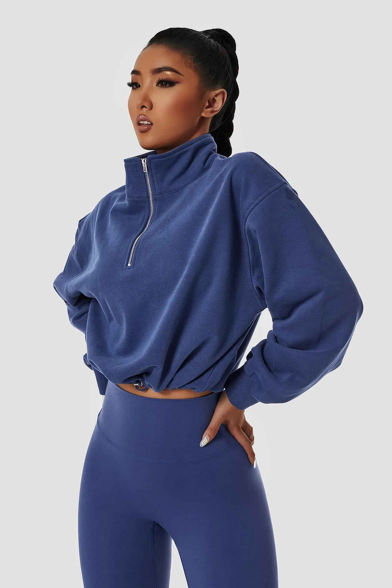 Half-Zip Pullover Sweatshirt Relaxed Fit - Artadvier