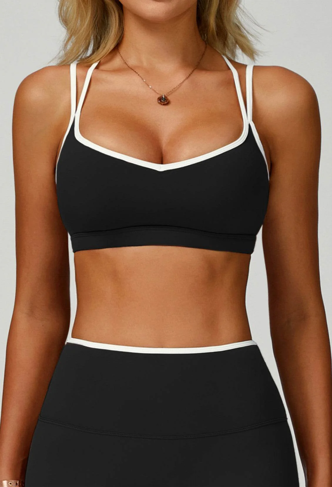 Double Shoulder Straps Sports Bras with Removable Chest Pad - Artadvier