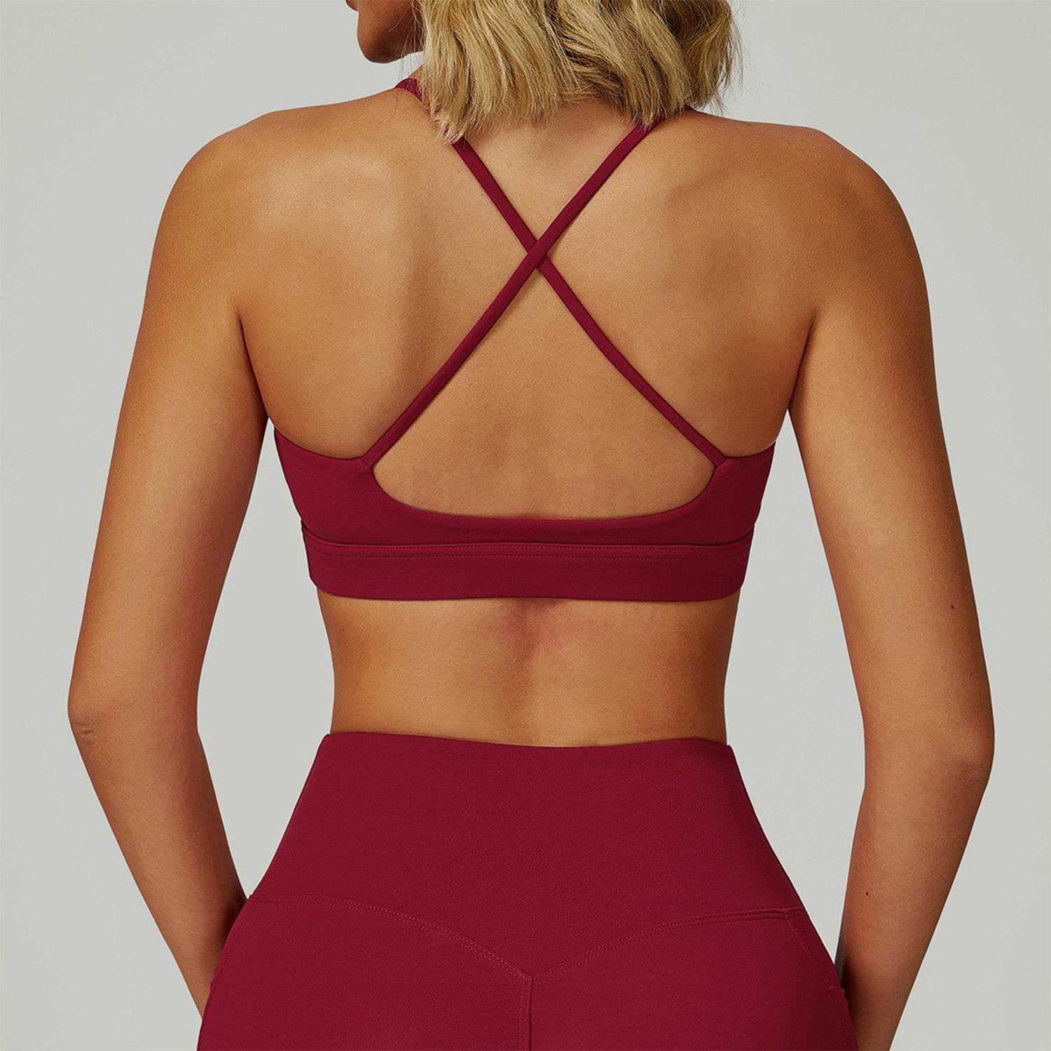 Cross Back Yoga Bra with Removable Chest Pad - Artadvier