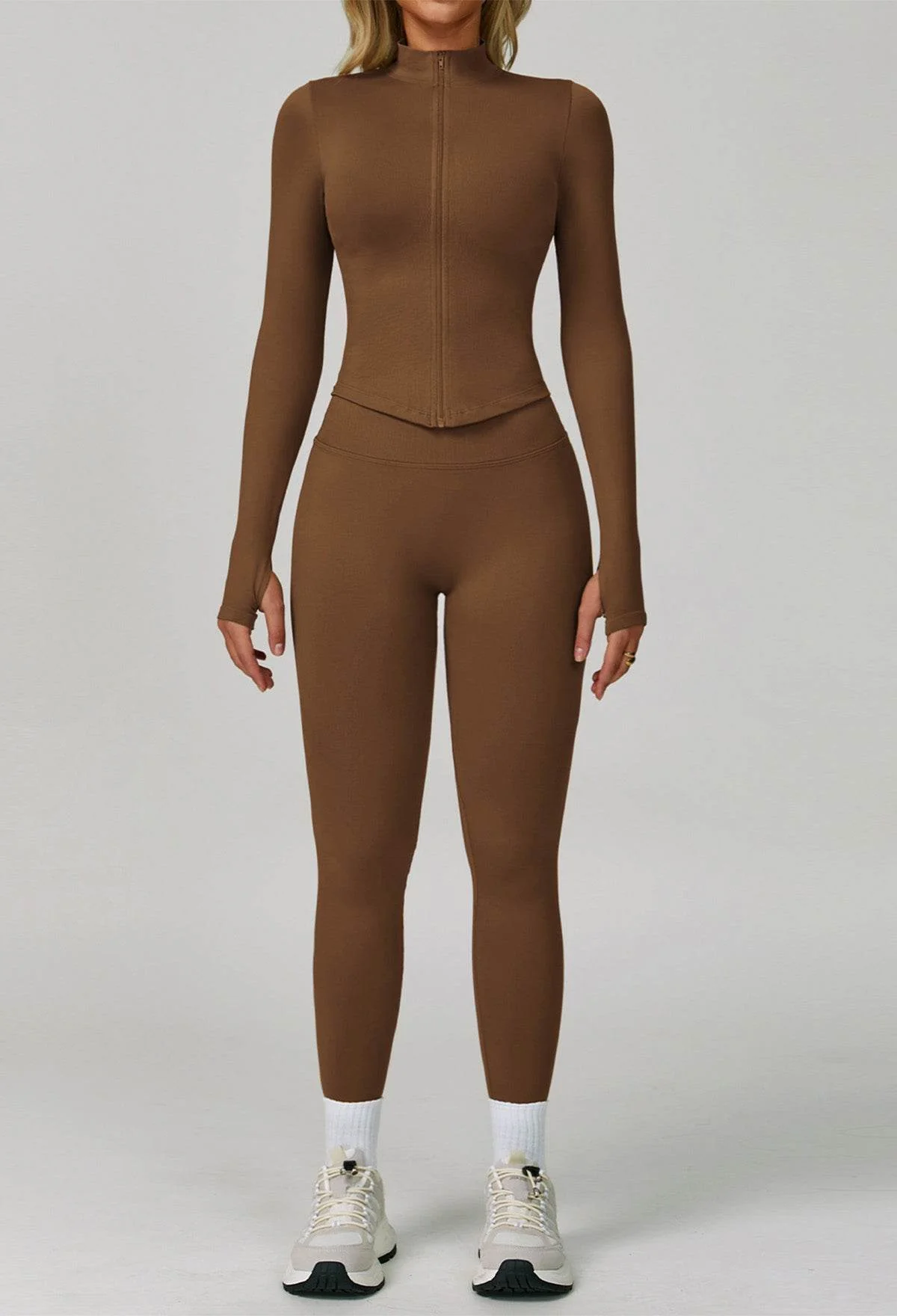 Activewear Set with Full Zip Jacket and Legging - Artadvier