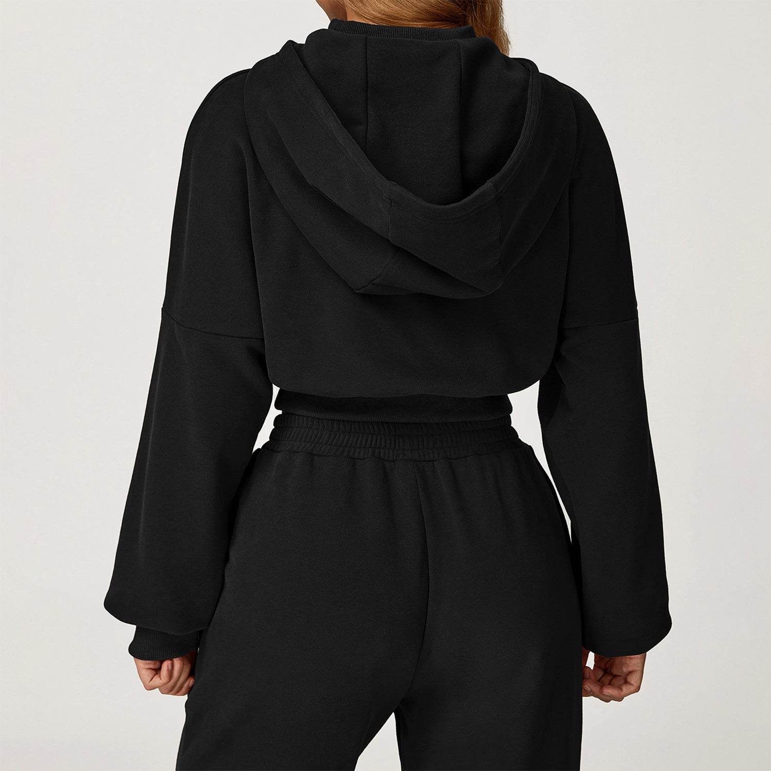 Long Sleeve Crop Sweatshirt Casual Hoodie - Artadvier