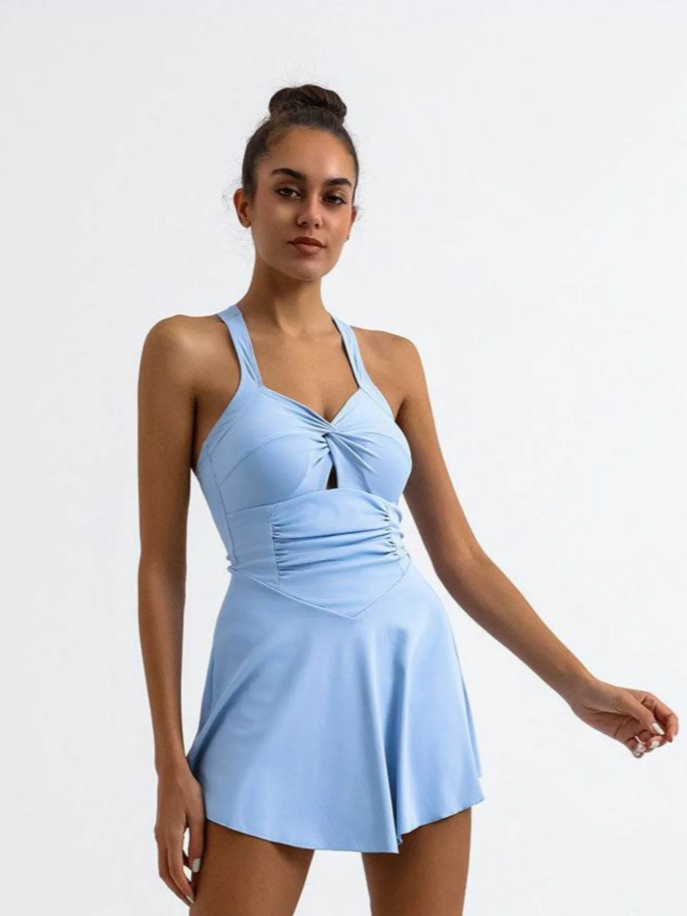 Cross Back Tennis Dress with Built Short - Artadvier