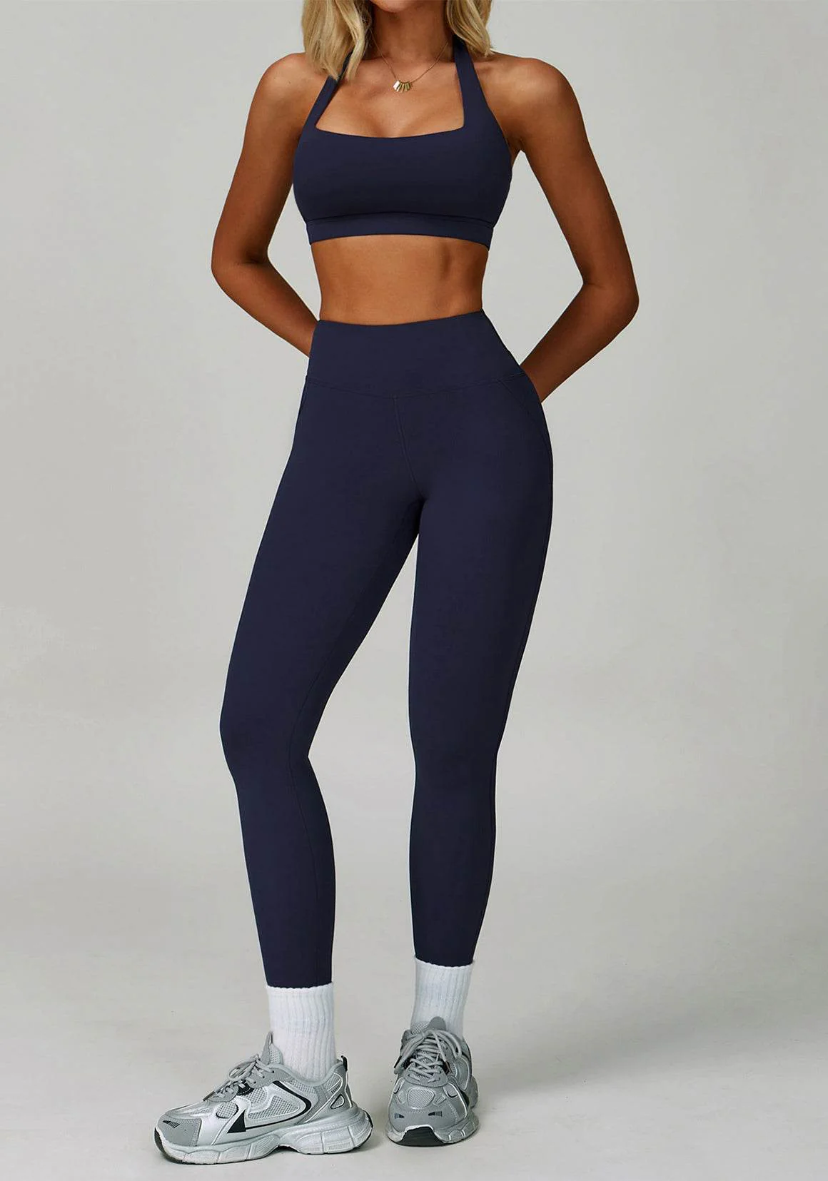 Activewear Set with Halter Sports Bra and Legging - Artadvier