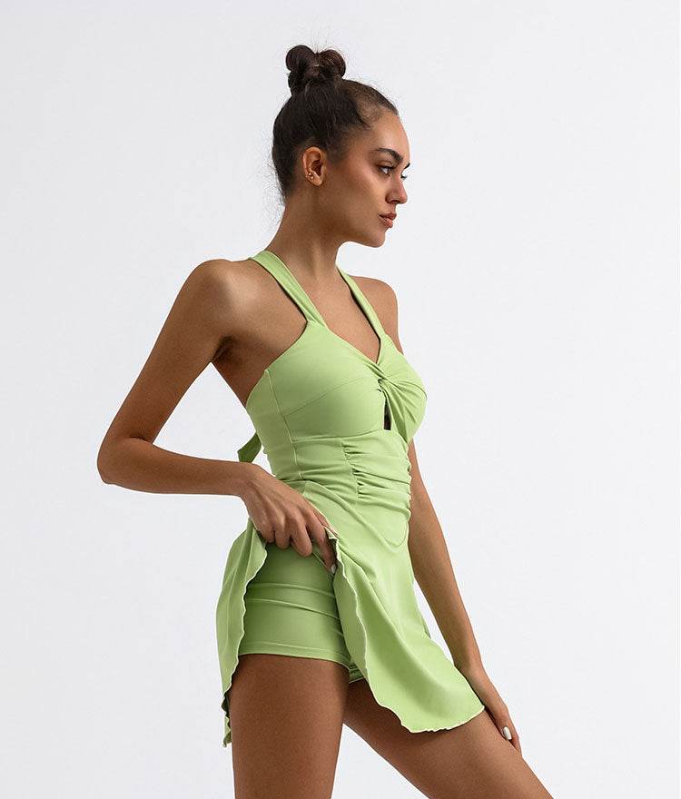 Cross Back Tennis Dress with Built Short - Artadvier