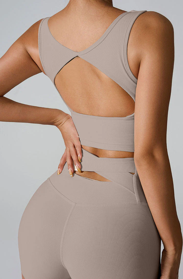 Sleeveless Square Neck Athletic Crop Tank Top - Artadvier